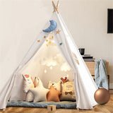 Large Teepee Tent Wigwam with Mat Boys Girls Pretend Play Tent Wood Frame