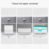 Toilet Paper Double Roll Holder Tissue Bathroom Storage Hook Shelf Wall Mounted