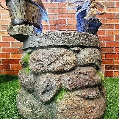 Polyresin Water Fountain, Water Feature with LED Light, Rocky Well