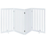 Large Free Standing Dog Gate, Extra Tall Safety Wood Pet Gate, Indoor Foldable Dog Gate, Expands up to 152cm Wide 91cm, Doorway Pet Barrier, White