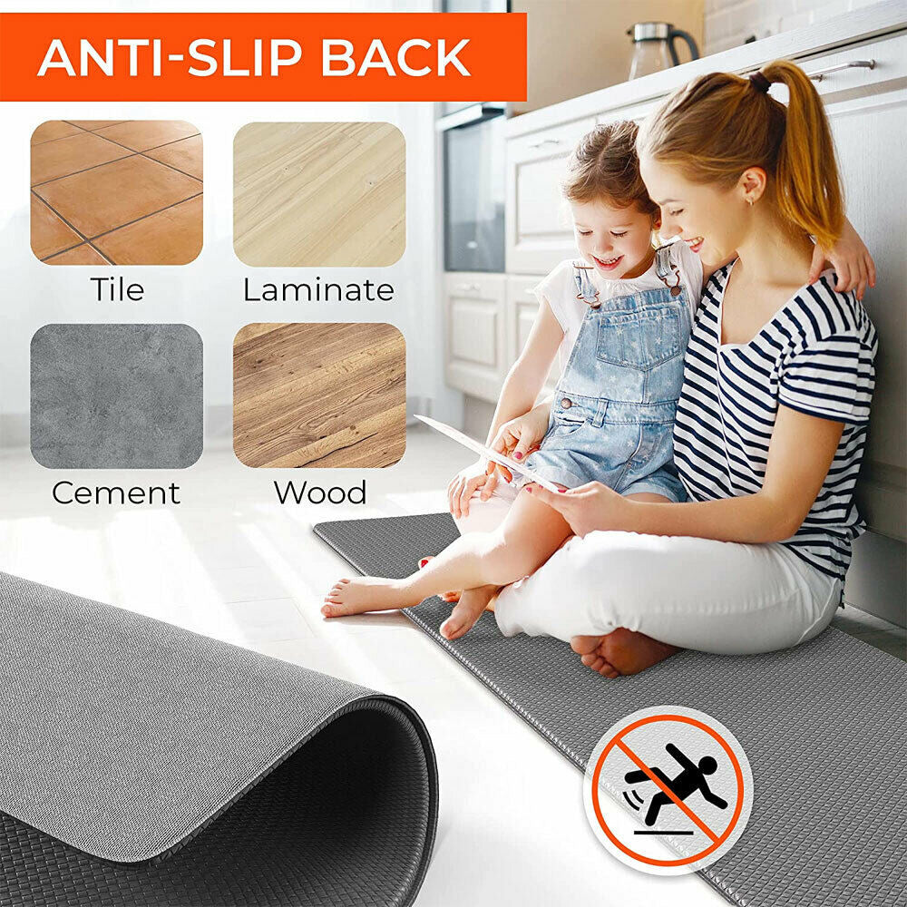 Non-Slip Waterproof Kitchen Door Mat Home Floor Rug Carpet Anti-Oil Easy Clean