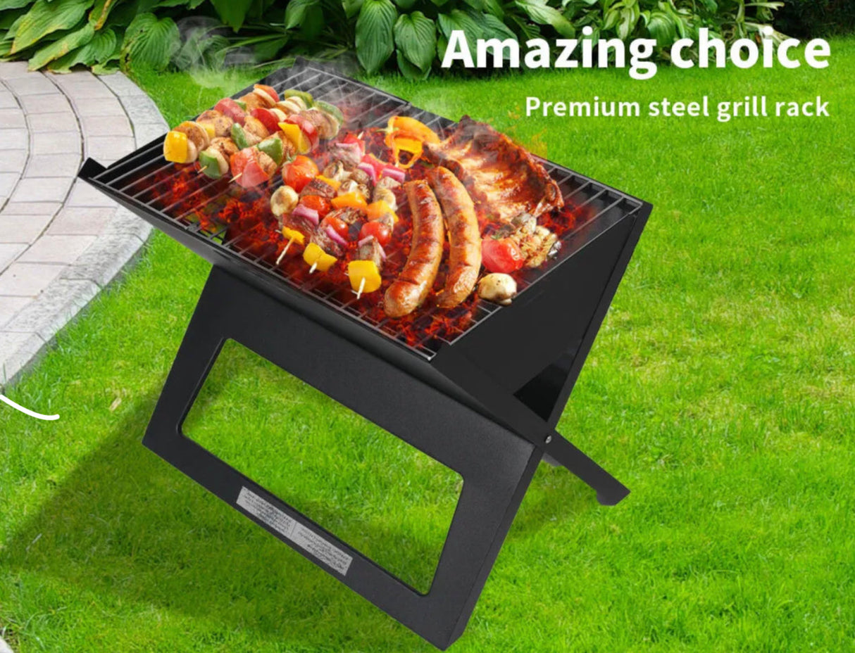 Portable Charcoal BBQ Grill Outdoor Camping Barbecue Set Picnic Foldable