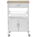 Modern Kitchen Island Storage Trolley Portable Table Workbench Cart