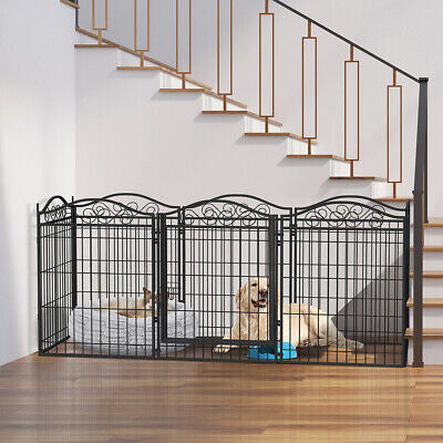 Dog Playpen Outdoor Yard Dog Fence Exercise Pen with Door for XXL Large Pet Dogs