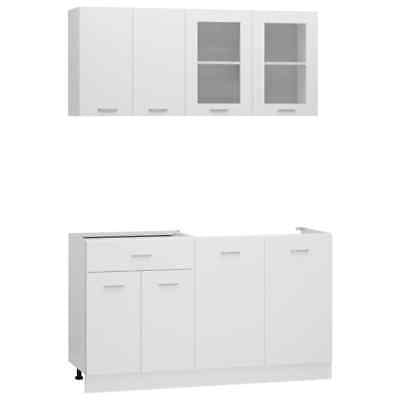 4 Piece Kitchen Cabinet Set White Engineered Wood EASY 151