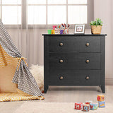 3 Chest of Drawers Sofa Side End Table Storage Dresser Nightstand Black