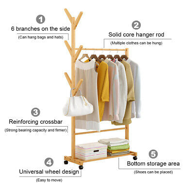 Open Garment Rack Clothes Rail Hanging Display Stand Shoe Storage Shelf Shelves