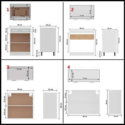 4 Piece Kitchen Cabinet Set White Engineered Wood EASY 151