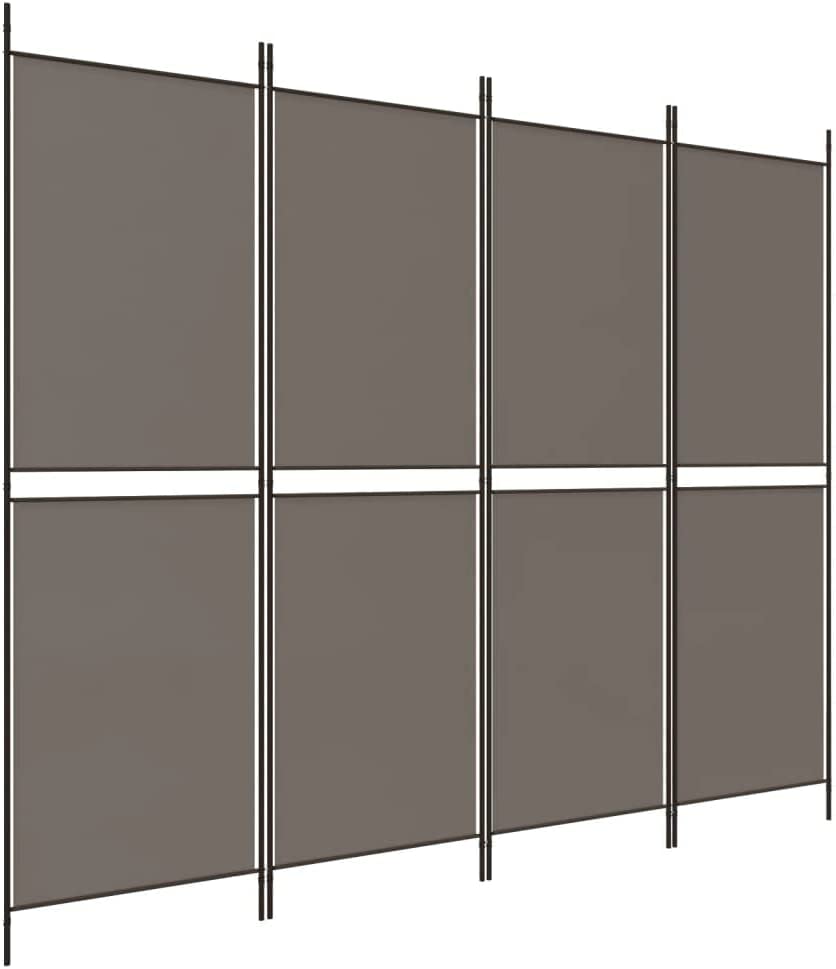 4-Panel Room Divider Living Room Bedroom Partition Privacy Protection Screen Room Separator Folding Dressing Wall Anthracite Fabric