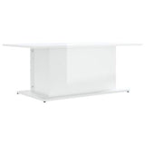 Coffee Table High Gloss White 102x55.5x40 cm Engineered Wood