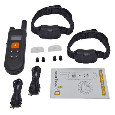 Waterproof Electric Pet Dog Training E-Collar Anti-Bark Obedience Remote 2 Dogs