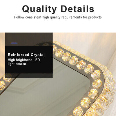 Tabletop Stainless Steel LED Princess Crystal Vanity Mirror with 3 color Lights