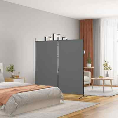 2-Panel Room Divider Anthracite 175x180 cm Fabric