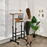 Standing Desk Mobile 2-Tier Adjustable Laptop Computer Table Sit Stand