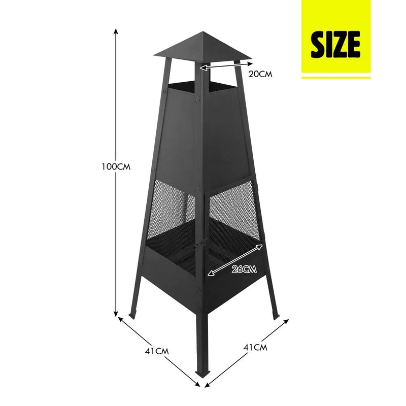 Chimney Fire Pit Patio Heater Outdoor Camping Portable Fireplace Cover