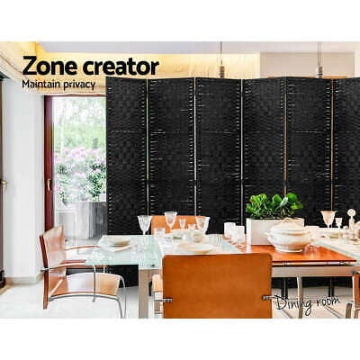 8 Panel Room Divider Screen Privacy Timber Foldable Dividers Stand Black