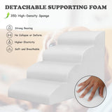 Dog Stairs for Small Dogs, 4 Tiers High Density Foam Dog Steps 52cm High, Non-Slip Dog Stairs for High Bed Couch, Dog Ramps for Injured Older Pets, Strong Bearing Dog Bed Stairs