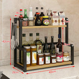 2 Tier Kitchen Spice Rack Storage Organizer Seasoning Stand Shelf Countertop