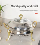 Commercial Chafing Dish Stainless Steel Round Buffet Warmer Alcohol Stove