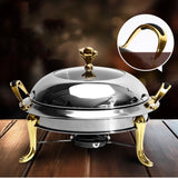 Commercial Chafing Dish Stainless Steel Round Buffet Warmer Alcohol Stove