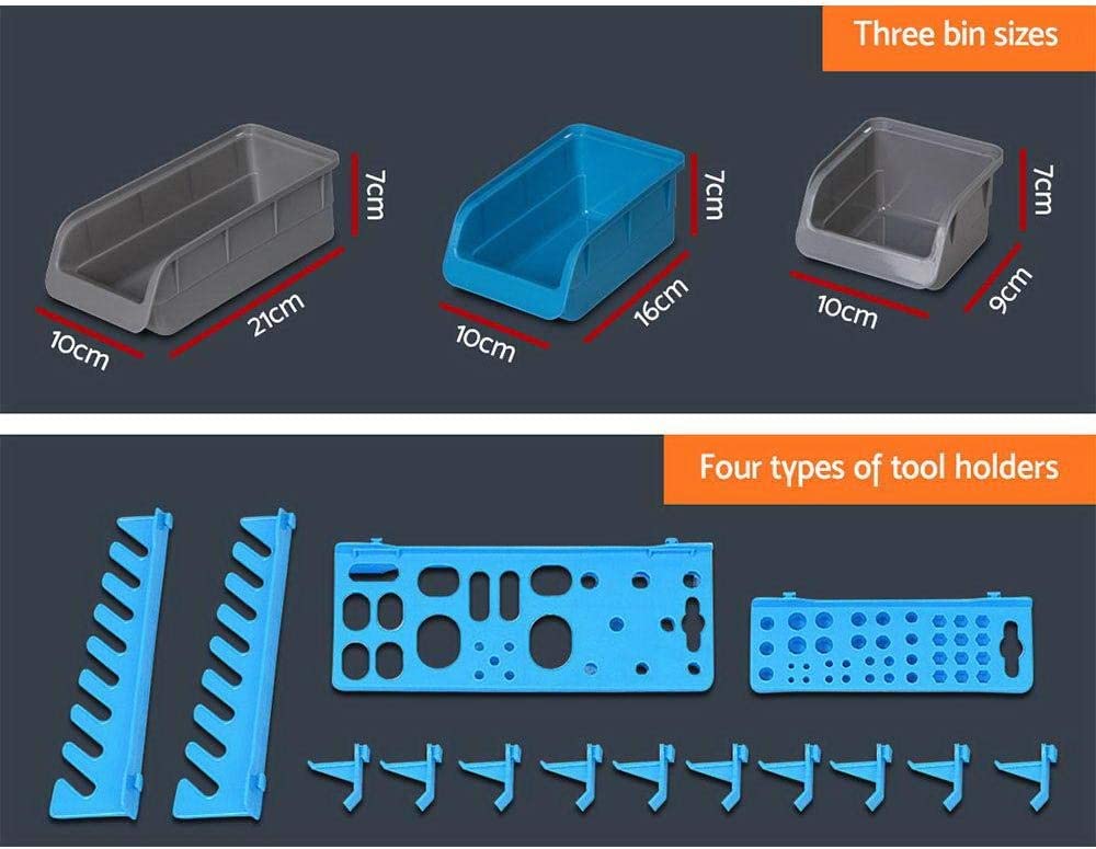 Wall-Mounted Storage Bin Rack Tool Box Garage Unit Shelving Organiser