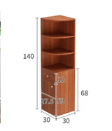 Vision Stylish Wooden Corner Shelf Unit with Cabinet & Drawer (Oak)