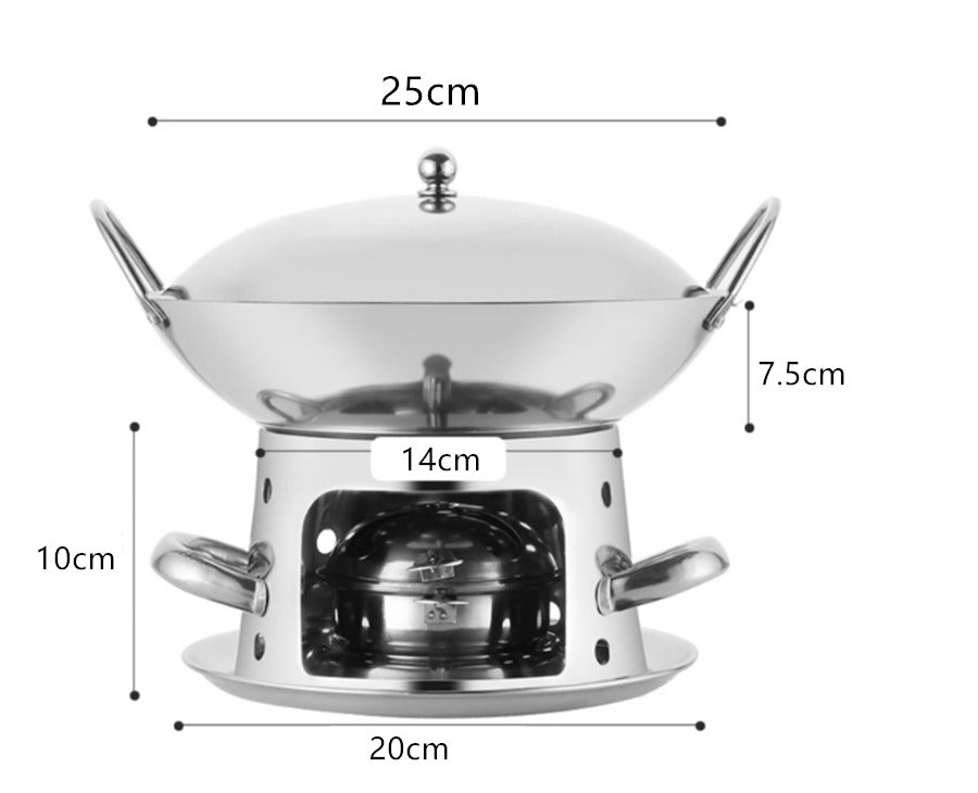 2X Chafing Dish Stainless Steel Buffet Hotpot Food Heater Warmer With Round Lid