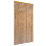 Door Curtain 100 Yarn Bamboo Natural Door Window Doorway Covering Hanging Insect Mosquito Blockout Room Divider 100x220cm Brown