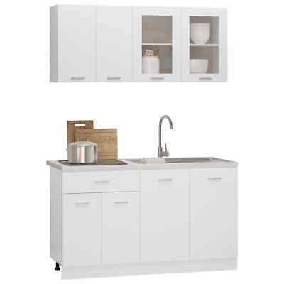 4 Piece Kitchen Cabinet Set White Engineered Wood EASY 151