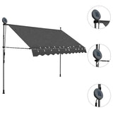 Outdoor Awning With LED Lights Window Shade Cover Manual Retractable Canopy 3m