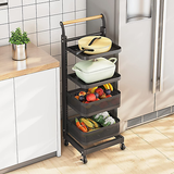 4 Tier Storage Cart,Organizer Rack,Kitchen Trolley on Wheels,Adjustable S