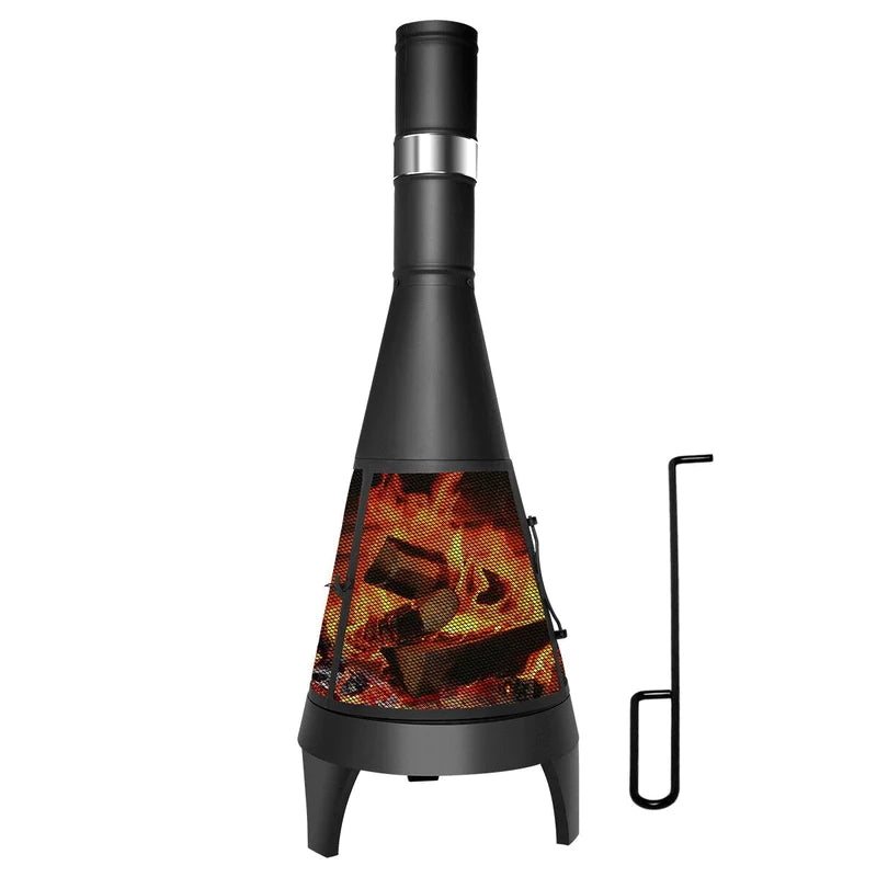 126CM Fire Pit Chiminea Chimney Fireplace Brazier Outdoor Portable Patio Heater