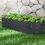 Garden Bed Planter Raised Coated Steel Vegetable Beds Oval 240x80x42cm