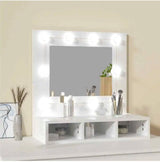 Mirror Cabinet with LED High Gloss White 60x31.5x62 cm