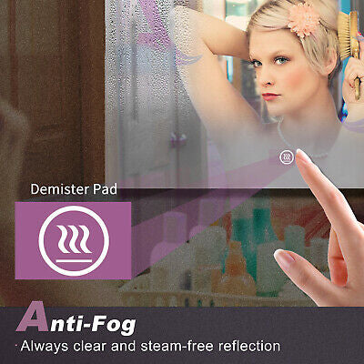 900x700mm Anti-fog Illuminated LED Bathroom Mirror [IP44] with Bluetooth Speaker