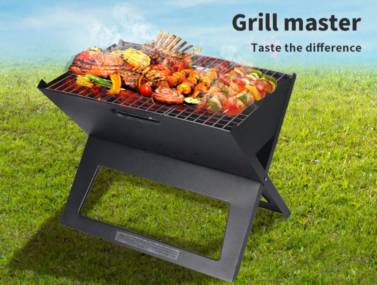 Portable Charcoal BBQ Grill Outdoor Camping Barbecue Set Picnic Foldable