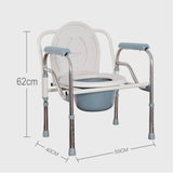 Shower Commode Foldable Bathroom Stainless Adjustable Bedside Toilet Chair