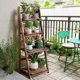 Rustic Ladder Shelf Wooden Bookshelf Plant Stand Standing Organizer Kitchen Home