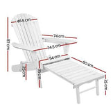 Outdoor Chairs Patio Furniture Wooden Sun Lounge Beach Garden Adirondack