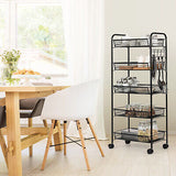 Kitchen Trolley Storage Rack Utility Cart Rolling Serving Island Shelf