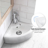 Bathroom Corner Ceramic Vessel Sink Wash Vanity Basin Bowl Counter Top White