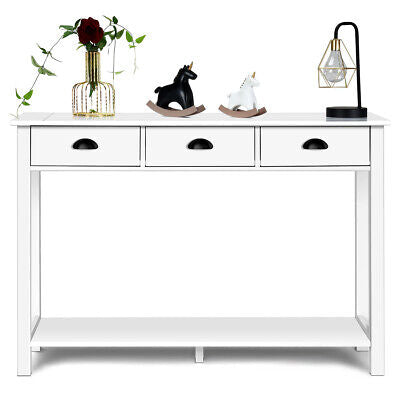 Console Table Hall Table Side Desk Accent Table Drawers Shelf Entryway 120CM