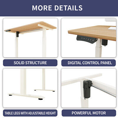 Electric Standing Desk Motorised Computer Desk Height Adjustable Sit Stand Table