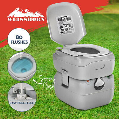 22L Portable Camping Toilet Flush Outdoor Potty Caravan Travel Boating