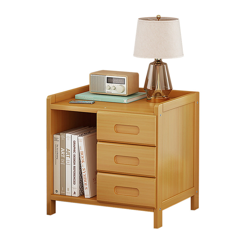 Bamboo Bedside Table Nightstand Storage Bedroom Sofa Side Stand - Wood