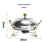 Commercial Chafing Dish Stainless Steel Round Buffet Warmer Alcohol Stove