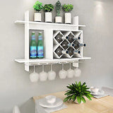 Bottle Glass Hold Wall-Mounted Wood Wine Rack Shelf Storage Bar Home Restaurant