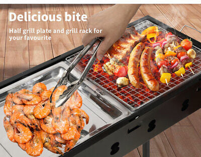 Charcoal BBQ Grill Portable Outdoor Barbecue Set Camping Picnic Smoker