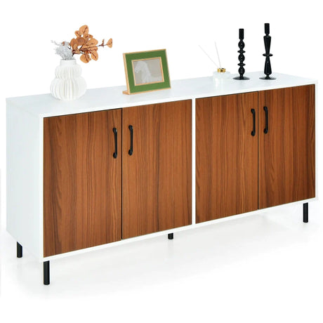 Buffet Server Sideboard Kitchen Storage Cabinet Cupboard Shelves & 4 Doors 148CM