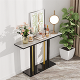 Delicate Texture Marble Console Table Narrow Long Sofa Table Hall Display Stand